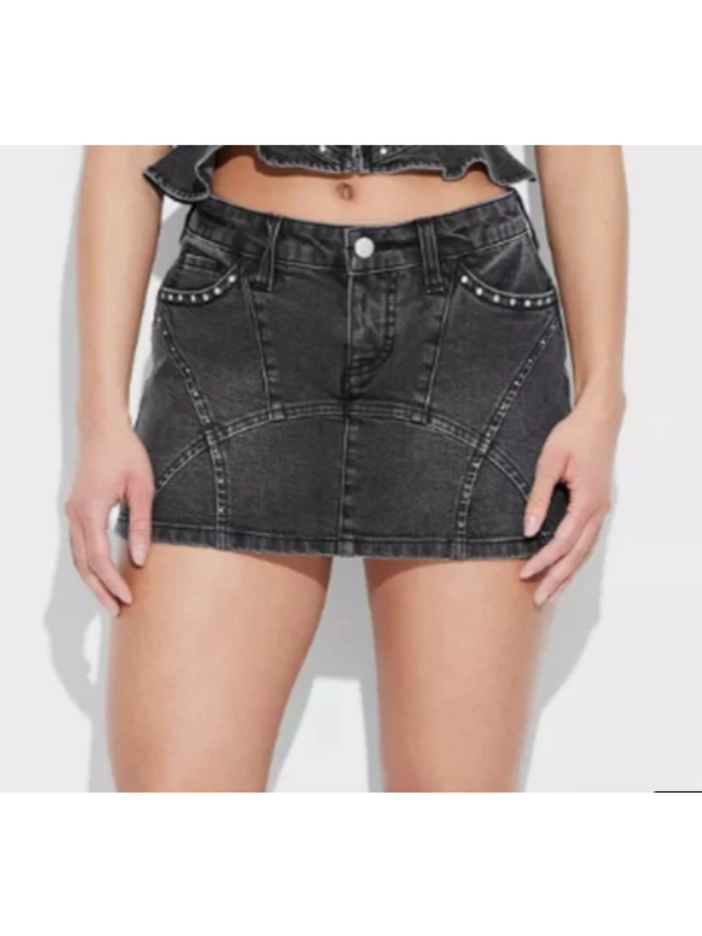 Wild Fable Micro Skort Womens XL Black Studded Western Rodeo Festival Cowgirl